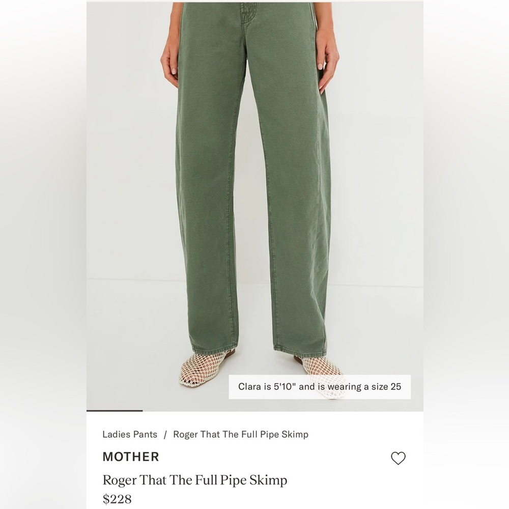 Mother The Full Pipe Skimp High Rise Jeans in Roger That